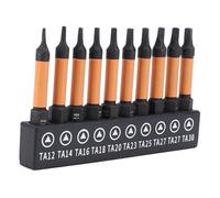 Marhynchus 10 Piezas de 1/4 Pulgadas de Vástago Hexadecimal de Destornillador Triangular de Bits de Acero de Aleación S2 Ta12-Ta30 Bits con Estante de Almacenamiento