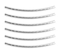Marhynchus 200pcs Pasta Curva Tubería de Perlas Joyas de Latón Piedra que Fabrica Accesorios para Manualidades Artificiales Bricolaje (SILVER)