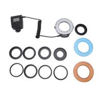 Marhynchus 48 Luz de Anillo Macro LED Luz Flash con Pantalla LCD 7 Niveles de Brillo 4 Modos de Iluminación 9 Anillos de Adaptador 2 Difusores para Cámaras DSLR