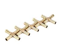 5 unids Latón 4 Vías de la Manguera Conector de Conexión Cruzada Adaptador de Cobre Conjunto de Púas de Cobre Aire/Gas/Gas/Combustible 6/8/10 / 12mm(8mm)