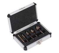 Marhynchus 5pcs Countersink Talad Bit Bit Countersink Contador de Contaminación para Plástico de Madera de Metal con Vástago Hexadecimal de 1/4 Pulgada 5 Flauta 82 Grados HSS Ti Recubierto