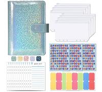 Marhynchus A6 Organizador Presupuestario Planificador de Presupuesto Financial Planner Impermeable PU Leather Money Saving Binder para Organización de Finanzas Personales (azul estrella)