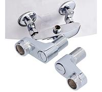 Marhynchus Adaptador de Brazo Oscilante para Grifo Mezclador de Ducha G1/2 a G3/4, Construcción de Latón Cromado y Acero Inoxidable 304 para Baño