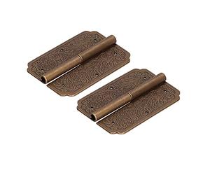 Marhynchus Bisagra China de Latón Antiguo para Gabinete, 2 Juegos de Herrajes para Muebles, 3,1 X 2, Pulgadas, Diseño Plegado para Joyero, Gabinete, Decoración del Hogar con Estilo Retro