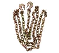 Marhynchus Cadena de Encuadernación con Ganchos de Agarre de Horquilla Cadena de Remolque de Doble Gancho 5/16 Pulgadas G70 para Remolque, Capacidad de Carga de 4400 Libras, Longitud de 10