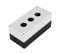 Marhynchus Caja de Control del Interruptor de Botón de Tres Agujeros de 22 Mm, Resistente Al Agua Duradera para el Control de la Pared y la Pantalla de la Señal, ABS Amarillo (White)