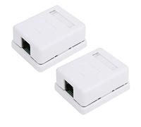 Marhynchus Caja de Montaje en Superficie RJ45 de 2 Piezas, Caja de Conexiones de Red de un Puerto con IDC para Cableado Ethernet