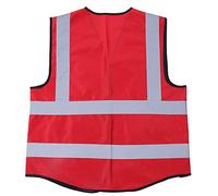 Marhynchus Chaleco de Seguridad Chaleco Reflectante para Trabajadores en el Lugar de Trabajo - Cómodo Tejido de Punto 120G, Cinta Reflectante de Alta Visibilidad - Naranja Fluorescente (verde (rojo)