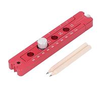 Marhynchus Compás para Carpintería, Herramienta de Dibujo Circular Ajustable con Escala del Británico para Carpintería, Metalistería y Cuero, con 2 lápices.