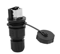 Marhynchus Conector RJ45 Conector Ethernet Roscado IP67 de 8 Pines Contactos de Cobre Termoplástico para PC Acoplador de Instalación de Poste Exterior Retardante de Llama para Cable de Red