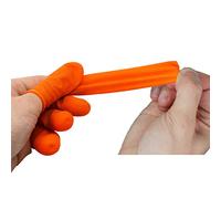 Marhynchus Cunas de Goma de Látex para Dedos, Protectores de Dedos Reutilizables, 6,4x2,1 Cm, Manipulación de Alimentos, Trabajo de Laboratorio, Mangas Higiénicas para Profesionales, 100 Uds. (ORANGE)