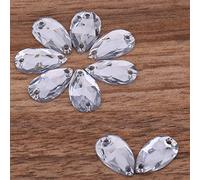 Marhynchus Desdón de 200 Piezas de Forma de Caída de Resina de Resina de Rehinestone, Diámetro Diario de Retroceso de Doble Agujeros para Adornos de Bricolaje de Bricolaje, Adornos de Ropa, Whiteab