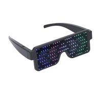 Marhynchus Gafas LED Light Up USB Recargable 4 Colorido Parpadeo con 164 Cuentas LED para Fiestas Club Nocturno All Hallows Day Concerts