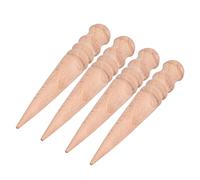 Marhynchus Herramienta de Cuero de Madera Herramienta Duradera 4 Groves Slicker para Tallado y Pulido de Cuero, 4 Pcs Beech, Brown Slicker
