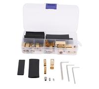 Marhynchus Juego de Conectores de Cables, 25 Piezas, 25 Conectores de Latón, 50 Tornillos, 25 Tubos Termorretráctiles, 3 Llaves para Cableado Eléctrico Marino Automotriz de 5 AWG, 10 AWG,