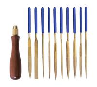 Marhynchus Juego de Limas con Revestimiento de Diamante de 10 Piezas para Vidrio, Piedra, Plástico, Metal, Madera, con de Madera, Mandril de Latón, Tuerca Moleteada para Pulir y Dar Forma