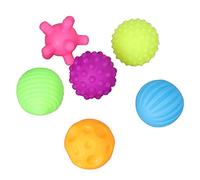 Marhynchus Juego de Pelotas Sensoriales con Textura para bebé, 6 Pelotas | Plástico, No Tóxico, Sonido Chirriante, Multicolor, Diferentes Texturas, Juego en Casa o en la Playa