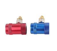 Marhynchus Kit de Conectores de Acopladores Rápidos, Material de Latón, Adaptador de Refrigerante de Aire Acondicionado de Coche de Alta y Baja Presión Fácil de Usar para Vehículo R1234YF