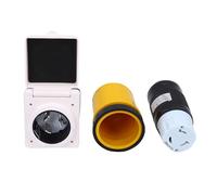 Marhynchus Kit de Enchufe de Potencia de 50 Amperios RV NEMA SS2 50R Male, Conector Femenino de 50p con Anillos de Bloqueo a Prueba de Polvo Impermeable para RV Camping Car Trailer Marine