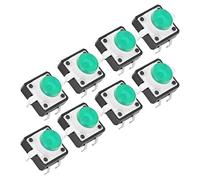 Marhynchus Kit de Interruptor LED Momentáneo de Material ABS con Interruptor de Botón Táctil de 20 Piezas para Dispositivos Electrónicos y Domésticos (GREEN)