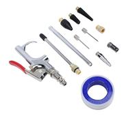 Marhynchus Kit de Pistola de Aire Comprimido, Conexión de 2 Vías con Conector Rápido NPT de 1/4 de Pulgada, 8 Boquillas, 2 Tubos de Extensión para Inflar y Limpiar