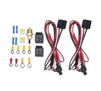 Marhynchus Kit de relé de Ventilador Eléctrico Dual, relé de 40 A con Juego de Cableado de Interruptor de Termostato para Ventiladores de 10, 12, 14 y 16 Pulgadas, Camiones, Coches y