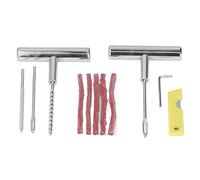 Marhynchus Kit de Reparación de Neumáticos de 11 Piezas, en T, Tapón de Cuerda, Cuchillo de Corte, Juego de Herramientas de Inserción de Llave Hexagonal con Estuche de Almac