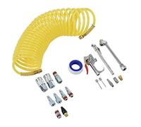 Marhynchus Kit de Soplado de Aire para Neumáticos, Manguera de Nailon en Espiral de 25 Pies con Portabrocas Doble para Uso en Compresor de Aire, Presión Máxima de 200PSI