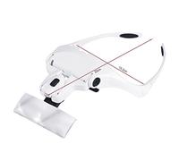 Marhynchus Lupa para Auriculares con 5 Lentes y 2 Luces LED, Visera de Lupa Ajustable para Extensión de Pestañas, Reparación de Joyas, Inspección de Piezas Pequeñas