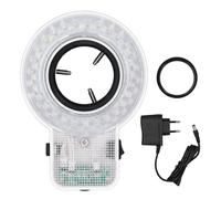 Marhynchus Luz de Microscopio de Anillo LED, Lámpara Giratoria Ajustable de 360 Grados con 56 Cuentas de Brillo de 12000 LX, para Microscopios de un Tubo y Estéreo de 63 Mm (Enchufe de la UE)