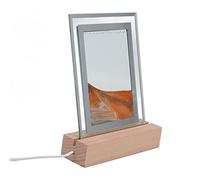 Marhynchus Luz Nocturna de Pintura de Movediza, Lámpara de Arte de 3D, Luz de Móvil Alimentada por USB con Base de Madera Maciza, LED Blanco Cálido para Decoración de Cabecera de (YELLOW)