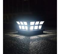 Marhynchus Luz Solar de Pared para Jardín, Material ABS, Lámpara Solar Impermeable para Poste de Cerca con Diseño Elegante, Perfecta para Jardines y Terrazas Al Aire Libre (luz blanca)