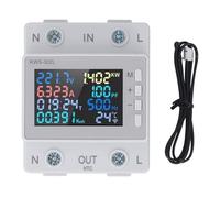 Marhynchus Medidor de Energía Monofásico Pantalla LCD en Color Amperímetro de Voltaje de Corriente 63A con Protección contra Sobrecalentamiento para Gestión de Energía de Oficina en Casa