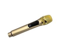 Marhynchus Micrófono Inalámbrico de Pantalla LED Eficiente 1 para 1 Micrófono Portátil de Karaoke Inalámbrico, Interfaz de 6.35 Mm (Gold)