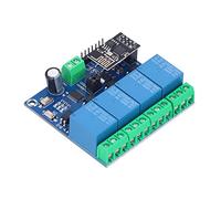 Marhynchus Módulo de relé WiFi, Módulo de relé de Control Remoto de 4 Canales con 12 V, 2 Modos de Trabajo, Interfaz UART, para Control de Puerta de Garaje de Bomba de Iluminación Inteligente para