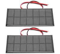 Marhynchus Panel Solar de 2 Piezas, Celda de Alta Conversión de Polisilicio, Potencia de 0,875 W para Luces Solares de Bricolaje y Cargadores con Cable de 30 Cm