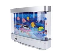 Marhynchus Pecera Artificial, Mini Acuario Realista con Peces en Movimiento, Colores Vibrantes, Luz Nocturna LED Alimentada por USB para Niños, Adultos, Dormitorio, Escritorio de