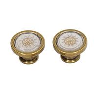 Marhynchus Perilla de Manija para Muebles, Aleación de Zinc, Perillas Duraderas de un Orificio para Puerta de Gabinete, 2 Juegos para Vestidor de Dormitorio (blanco cobre)