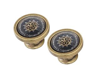 Marhynchus Perilla de Manija para Muebles, Aleación de Zinc, Perillas Duraderas de un Orificio para Puerta de Gabinete, 2 Juegos para Vestidor de Dormitorio (Cobre Negro)