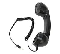 Marhynchus Receptor de Portátil de Teléfono Retro para Teléfono para Teléfonos Celulares Receptor de Teléfono Móvil con Enchufe de 3.5 Mm para Teléfonos Inteligentes Computadoras 1m Cable (BLACK)