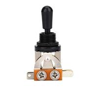 Marhynchus Reemplazo de Interruptor de Palanca de 3 Vías de Metal con Punta Negra para Guitarra Eléctrica, Anticorrosión, Operación Sensible, Ideal para Reproductores de Estilo (BLACK)