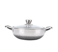 Marhynchus Sartén Antiadherente de Acero Inoxidable 316 con Forma de Panal, Compatible con Placa de Inducción, Apto para Lavavajillas con Tapa de Vidrio para el Hogar, Cocina, Restaurante (30