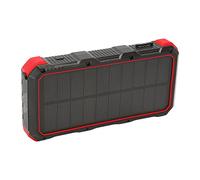 Marhynchus Solar Power Bank 36800mAh con Luz LED Rápida Cargando 3 Cargador Solar Portátil USB para Acampar Al Aire Libre Iluminación Diaria de Mantenimiento (Rojo)