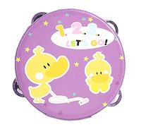 Marhynchus Tambor de Mano de Madera de Pandereta de Mano con 4 Pares de Platillos de Metal Patrones Coloridos para Niños Adultos Cantando Instrumento de Percusión de Baile (pato)