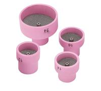 Marhynchus Topes de Soldadura de Cerámica de Alta Dureza con Pantalla de Filtro de Acero Inoxidable, 4 Piezas de 1.6 Mm TIG Tazas para WP9 20 25 17 18 26, Ideal para Soldar Aleación de Aluminio,