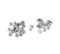 Marhynchus Tuercas de Cabeza Plana de Rosca de Latón para Reparaciones de Artesanía de Cuero, Remaches de 20 Piezas + 20 Pcs Tornillos, Estudio y Plata Clásica, Se Adapta a Equipaje, Zapatos (6.5MM)