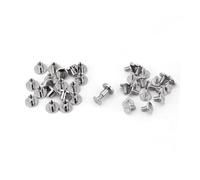 Marhynchus Tuercas de Cabeza Plana de Rosca de Latón para Reparaciones de Artesanía de Cuero, Remaches de 20 Piezas + 20 Pcs Tornillos, Estudio y Plata Clásica, Se Adapta a Equipaje, Zapatos (8mm)