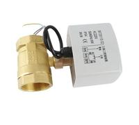 Marhynchus Válvula de Bola Motorizada Válvula de Bola Eléctrica de Latón AC220V DN40 1-1 2 Pulgadas 2 Vías 3 Cables 25s Actuador para Sistemas de Suministro de Agua de Calefacción Central HVAC