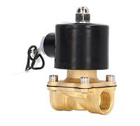 Marhynchus Válvula Solenoide Eléctrica de Latón, Normalmente Cerrada con Sello Viton para Agua y Gas, 1-1/2 Pulgada DC 12V, Ideal para Aplicaciones de Aceite (/2 pulg. 24 V CC)