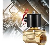 Marhynchus Válvula Solenoide Eléctrica Válvula Solenoide Bidireccional de Latón DN40 1-1 2 Pulgadas 220 VCA Normalmente Cerrada IP65 Respuesta Rápida para Control de Aceite, Aire y Agua